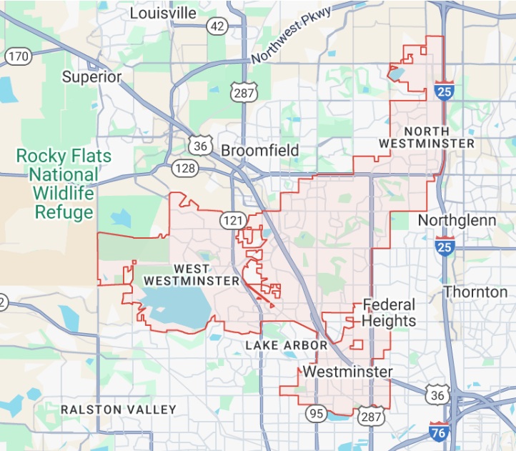 Westminster Plumbing Services Map